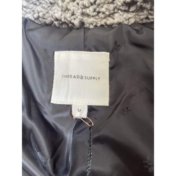 🌹NWT Women’s Jacket Size M THREAD & SUPPLY Sherpa double-breasted - Picture 6 of 11